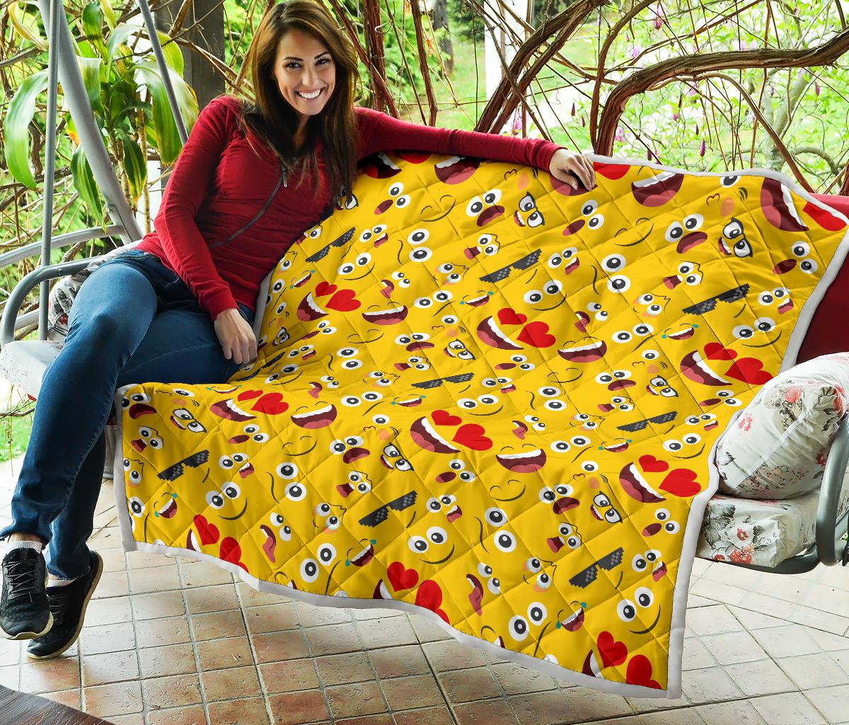 Emoji Face Print Pattern Premium Quilt-JTAMIGO.COM