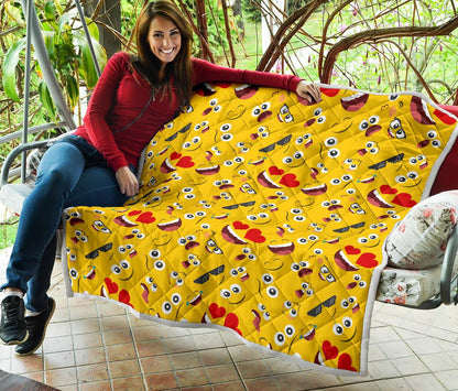 Emoji Face Print Pattern Premium Quilt-JTAMIGO.COM