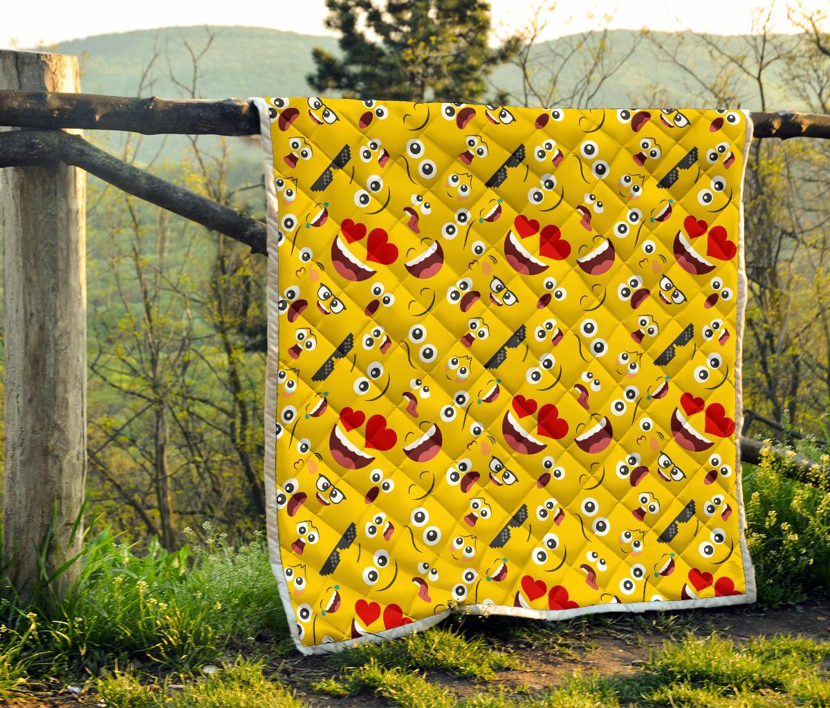 Emoji Face Print Pattern Premium Quilt-JTAMIGO.COM