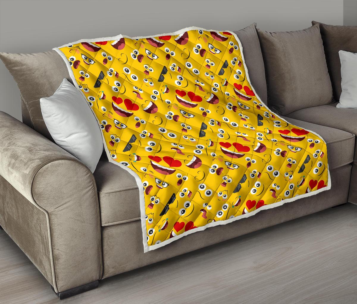 Emoji Face Print Pattern Premium Quilt-JTAMIGO.COM