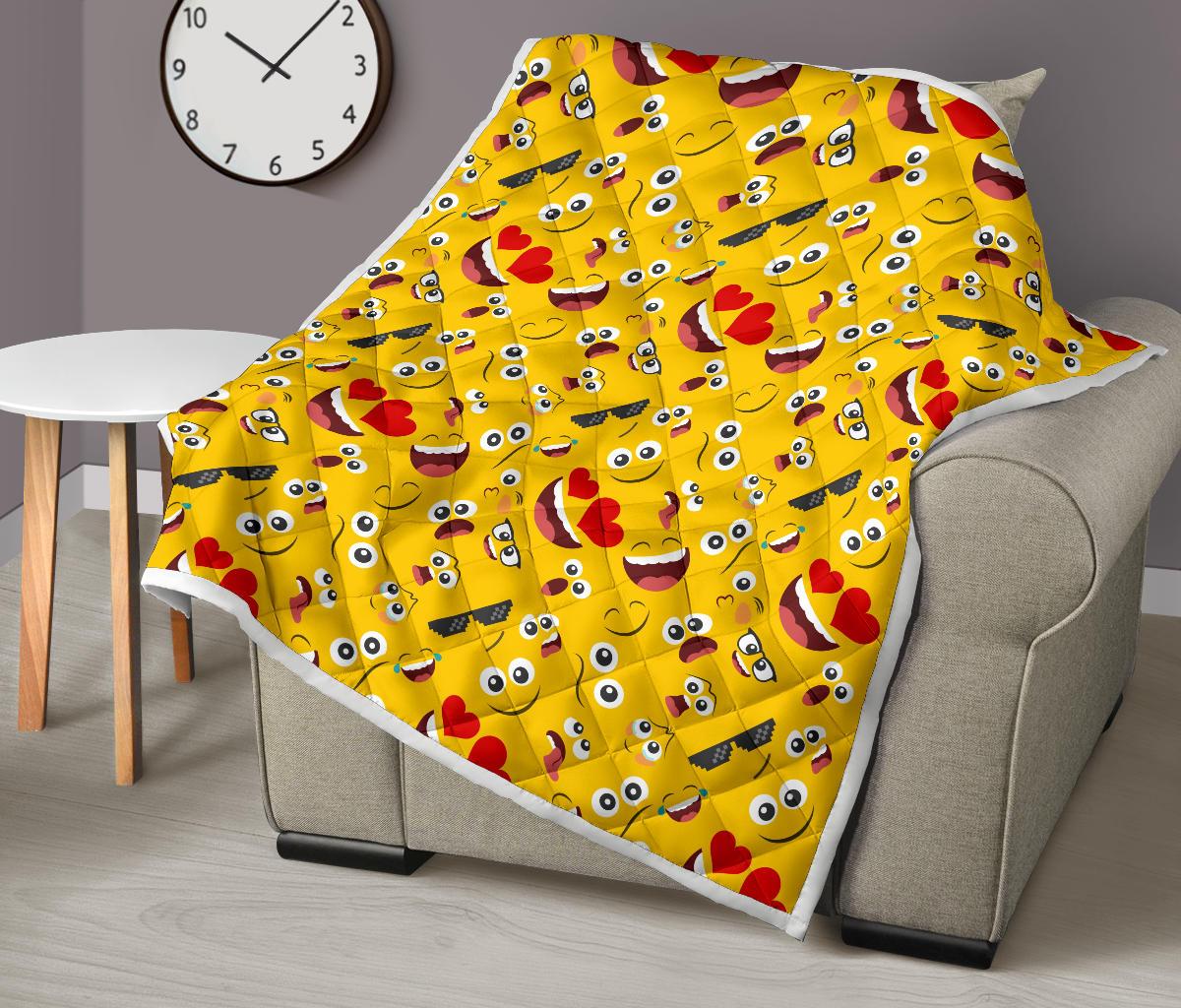 Emoji Face Print Pattern Premium Quilt-JTAMIGO.COM