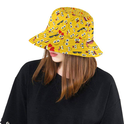 Emoji Face Print Pattern Unisex Bucket Hat