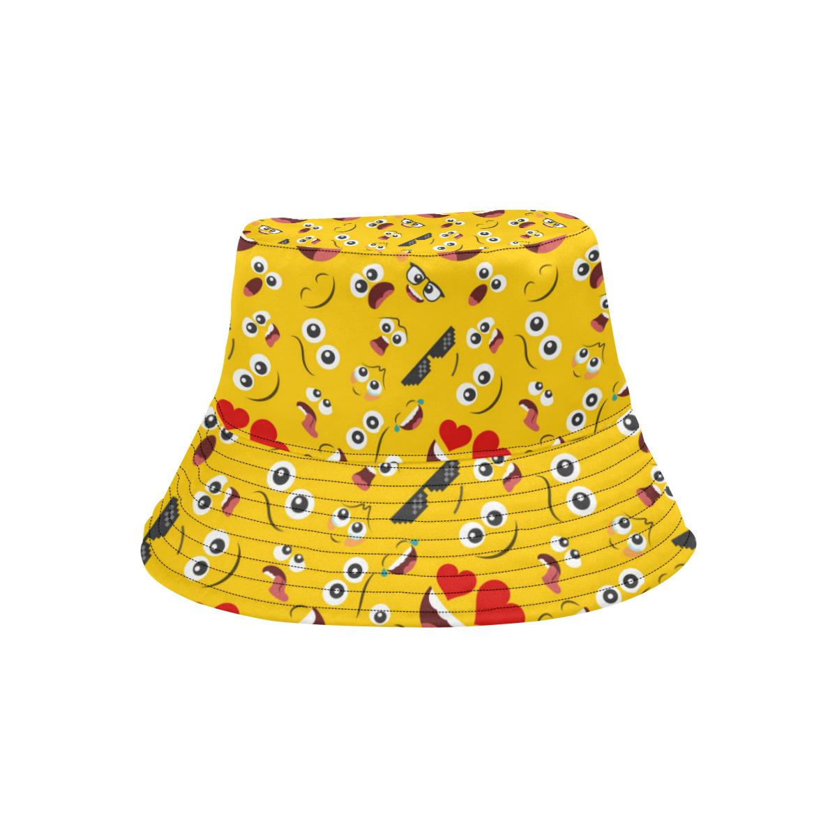 Emoji Face Print Pattern Unisex Bucket Hat