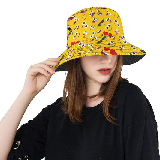 Emoji Face Print Pattern Unisex Bucket Hat