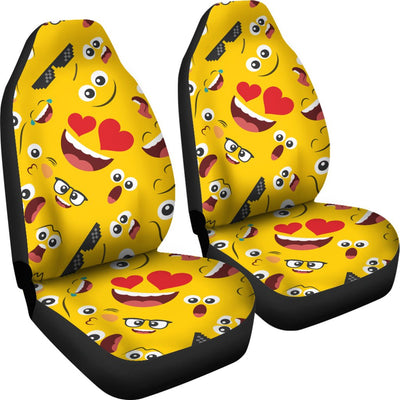 Emoji Face Print Pattern Universal Fit Car Seat Covers