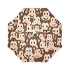 Emoji Monkey Print Pattern Automatic Foldable Umbrella