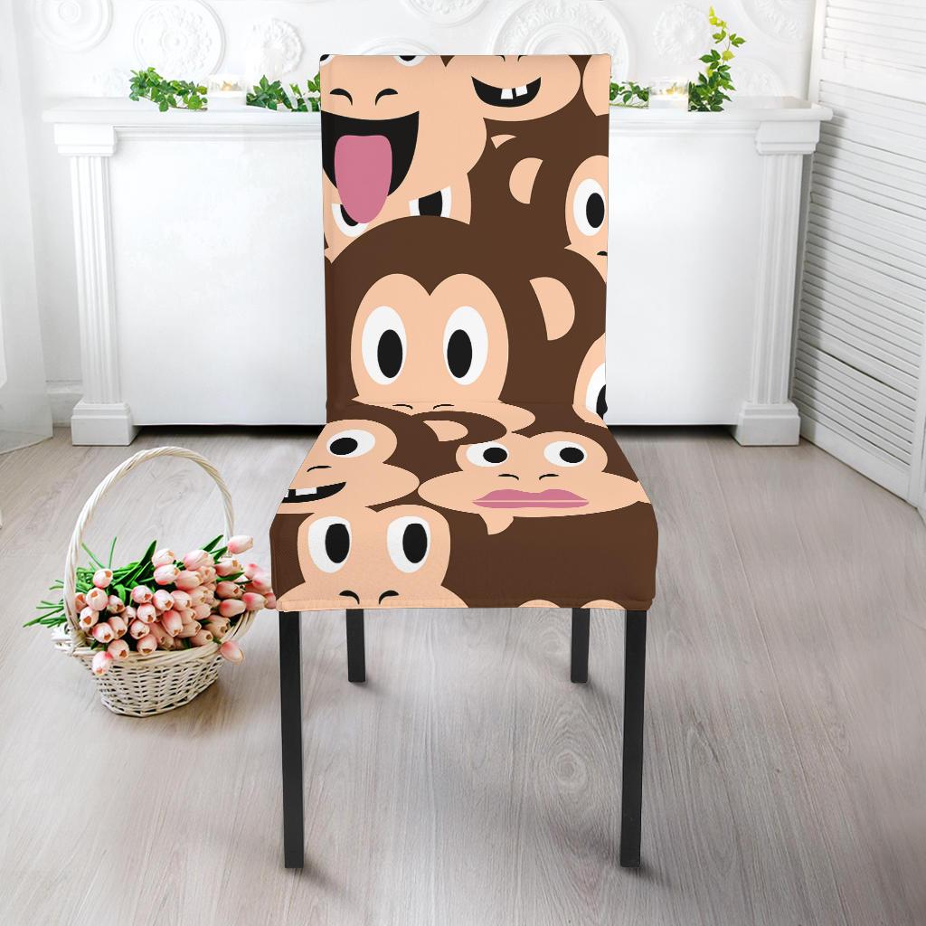 Emoji Monkey Print Pattern Dinning Chair Slipper-JTAMIGO.COM