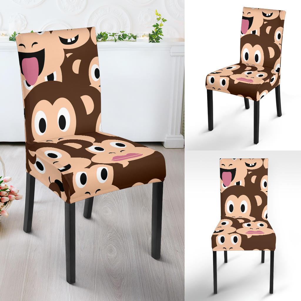 Emoji Monkey Print Pattern Dinning Chair Slipper-JTAMIGO.COM