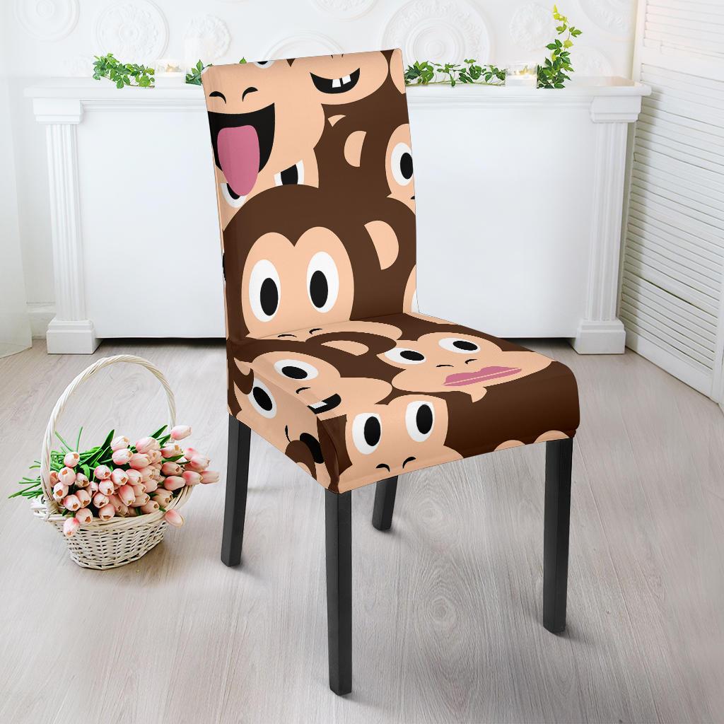 Emoji Monkey Print Pattern Dinning Chair Slipper-JTAMIGO.COM