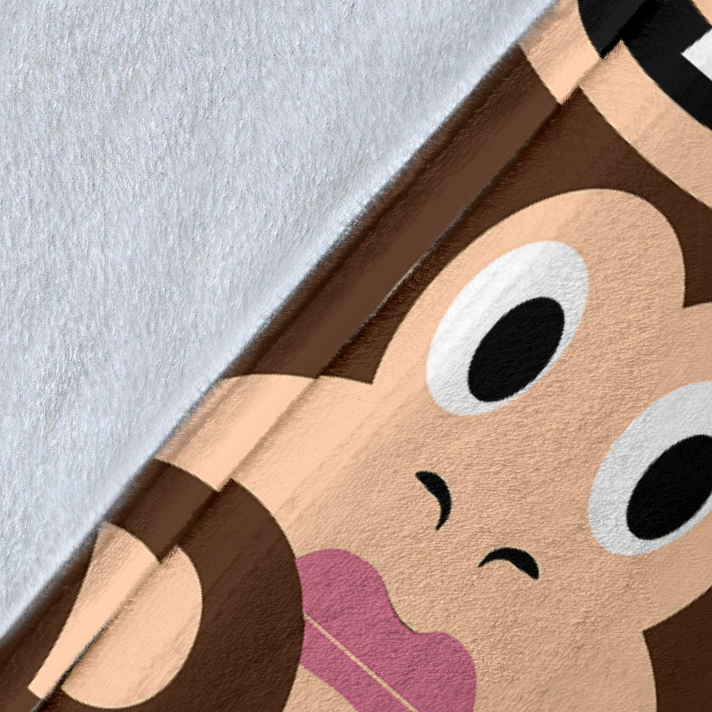 Emoji Monkey Print Pattern Fleece Blanket