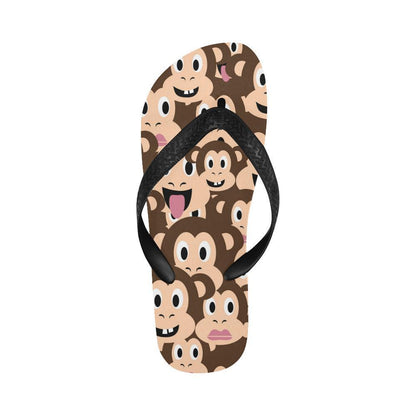 Emoji Monkey Print Pattern Flip Flops-JTAMIGO.COM