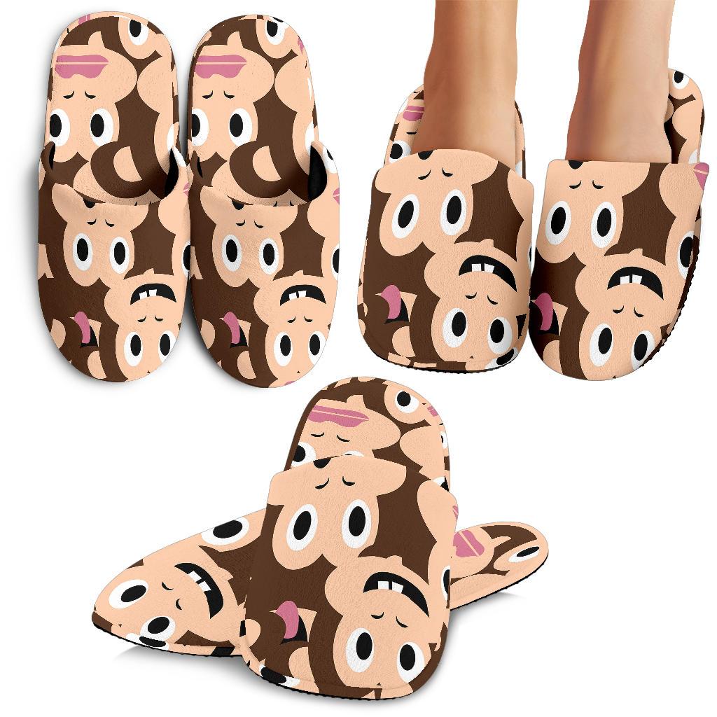 Emoji Monkey Print Pattern House Slippers