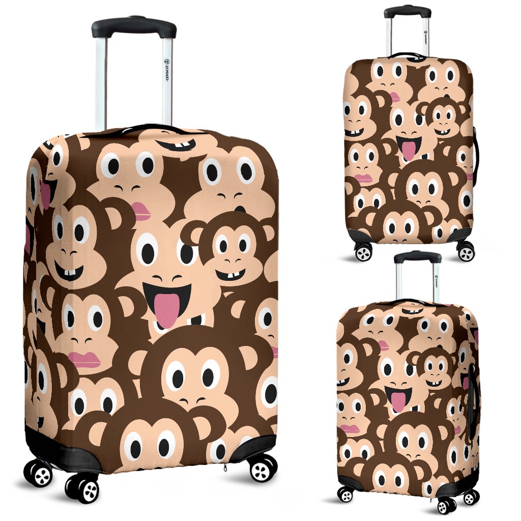 Emoji Monkey Print Pattern Luggage Cover Protector