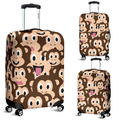 Emoji Monkey Print Pattern Luggage Cover Protector