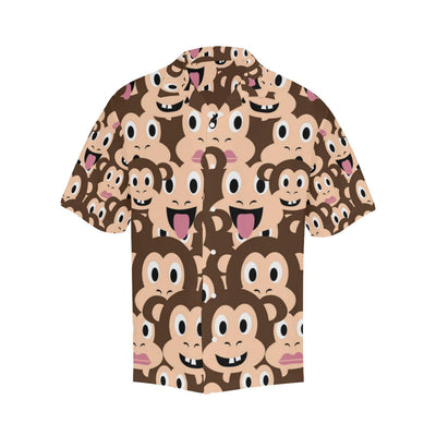 Emoji Monkey Print Pattern Men Aloha Hawaiian Shirt