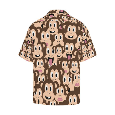 Emoji Monkey Print Pattern Men Aloha Hawaiian Shirt