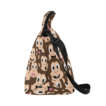 Emoji Monkey Print Pattern Neoprene Lunch Bag (Model 1669)(Large)-JTAMIGO.COM