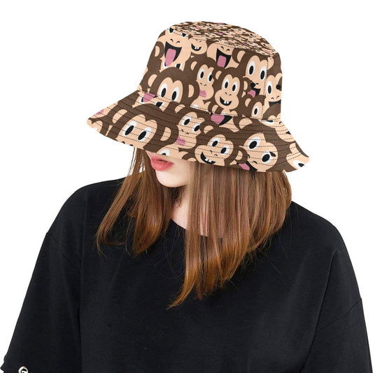 Emoji Monkey Print Pattern Unisex Bucket Hat
