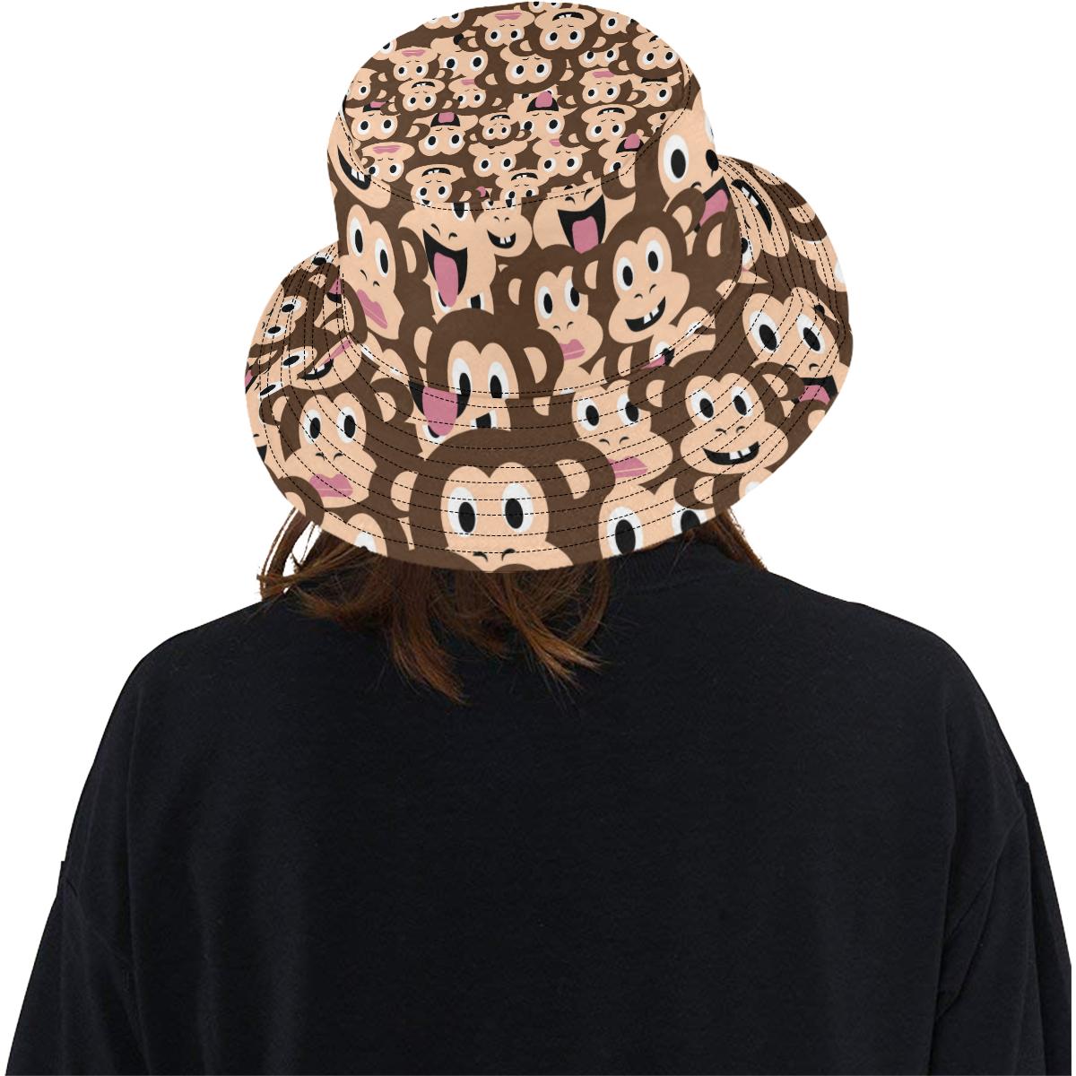 Emoji Monkey Print Pattern Unisex Bucket Hat