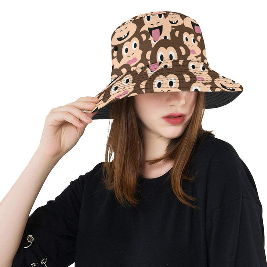 Emoji Monkey Print Pattern Unisex Bucket Hat