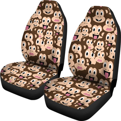Emoji Monkey Print Pattern Universal Fit Car Seat Covers