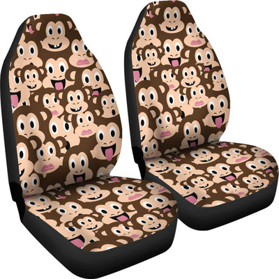 Emoji Monkey Print Pattern Universal Fit Car Seat Covers