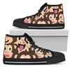 Emoji Monkey Print Pattern Women High Top Shoes