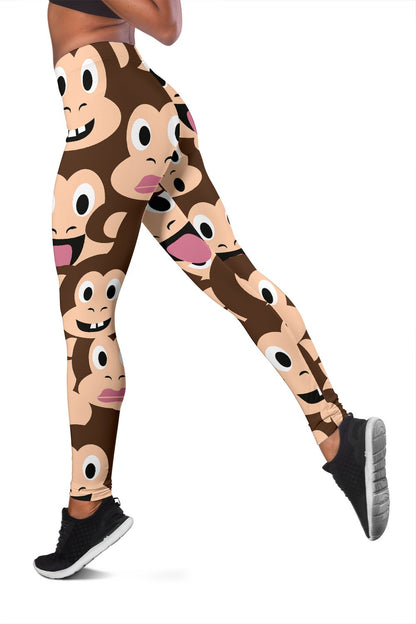 Emoji Monkey Print Pattern Women Leggings