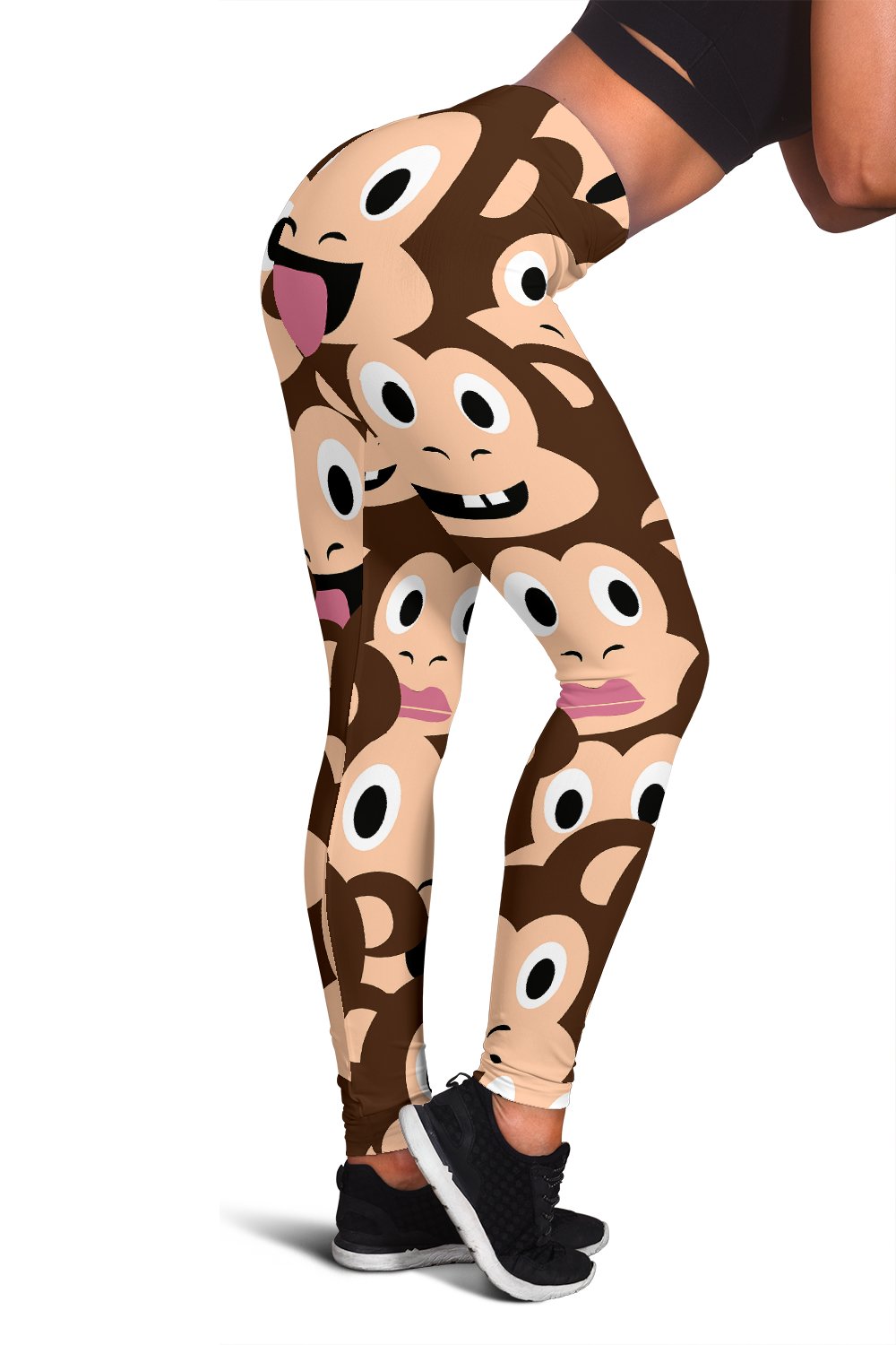 Emoji Monkey Print Pattern Women Leggings