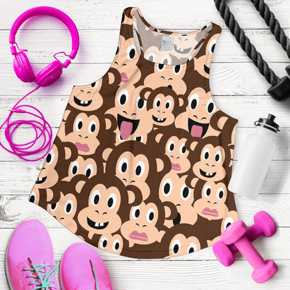 Emoji Monkey Print Pattern Women Racerback Tank Top