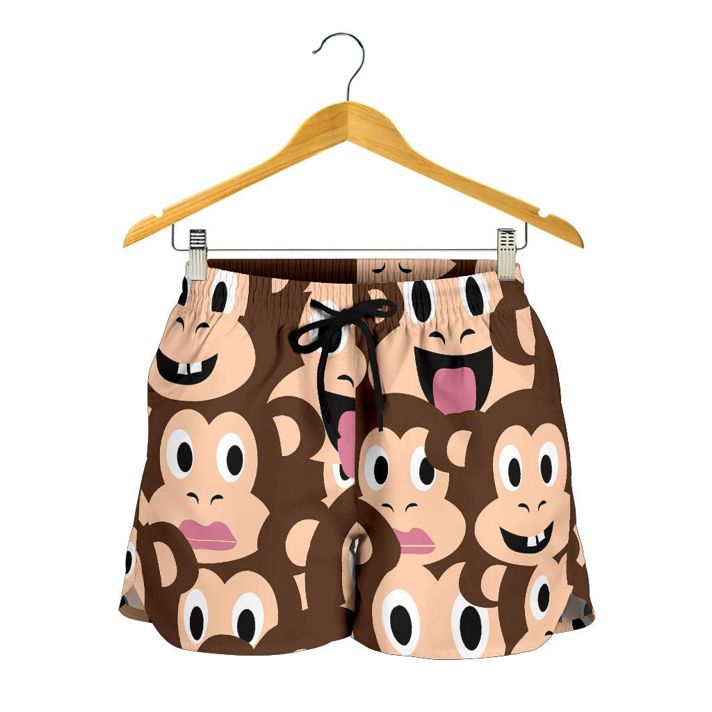 Emoji Monkey Print Pattern Women Shorts-JTAMIGO.COM