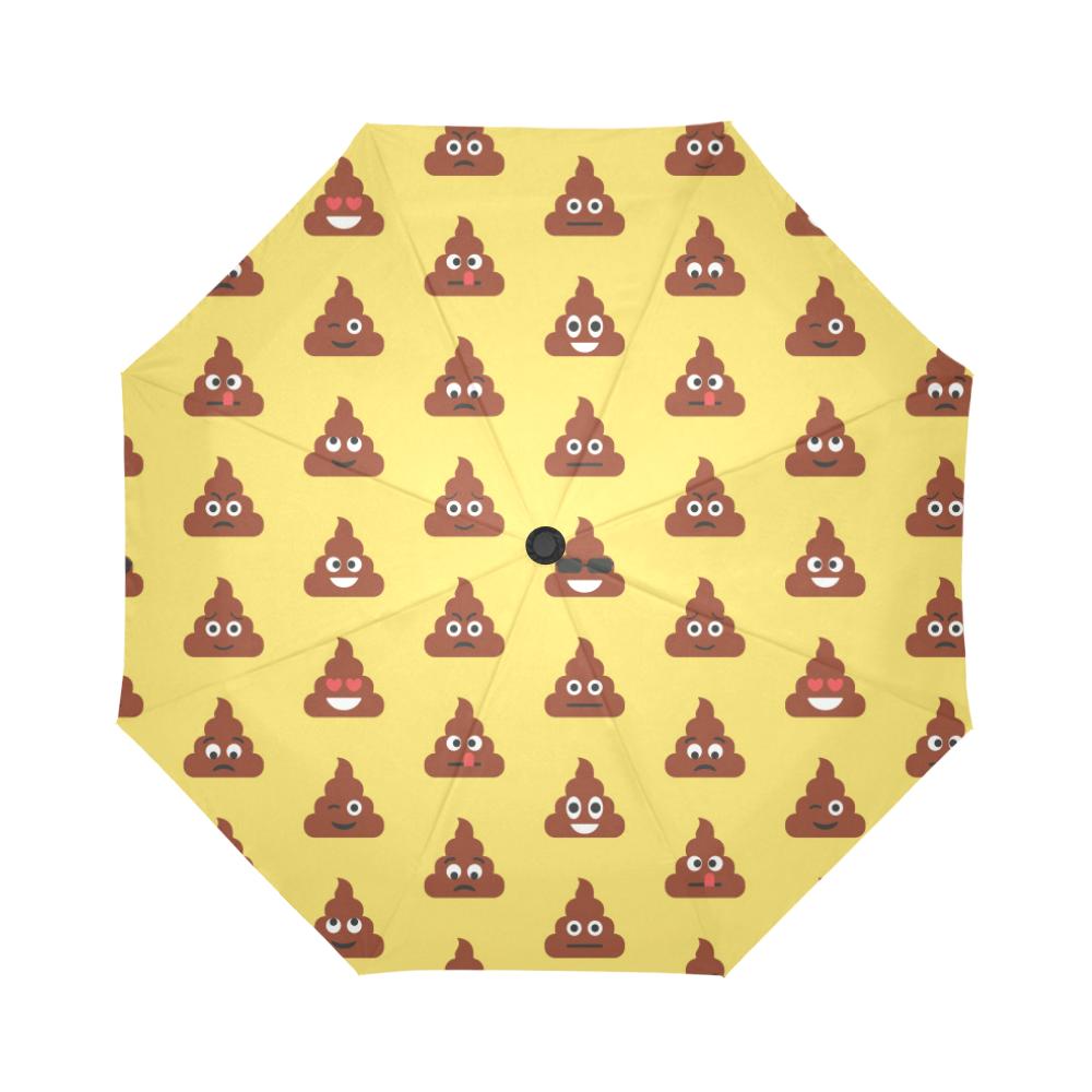 Emoji Poop Print Pattern Automatic Foldable Umbrella