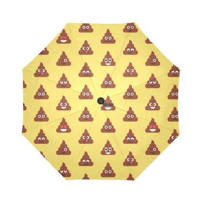 Emoji Poop Print Pattern Automatic Foldable Umbrella