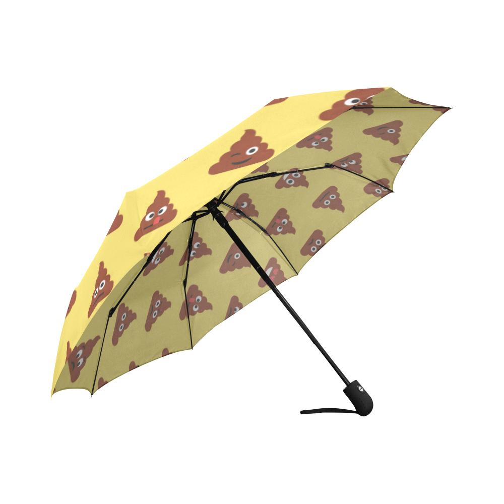 Emoji Poop Print Pattern Automatic Foldable Umbrella