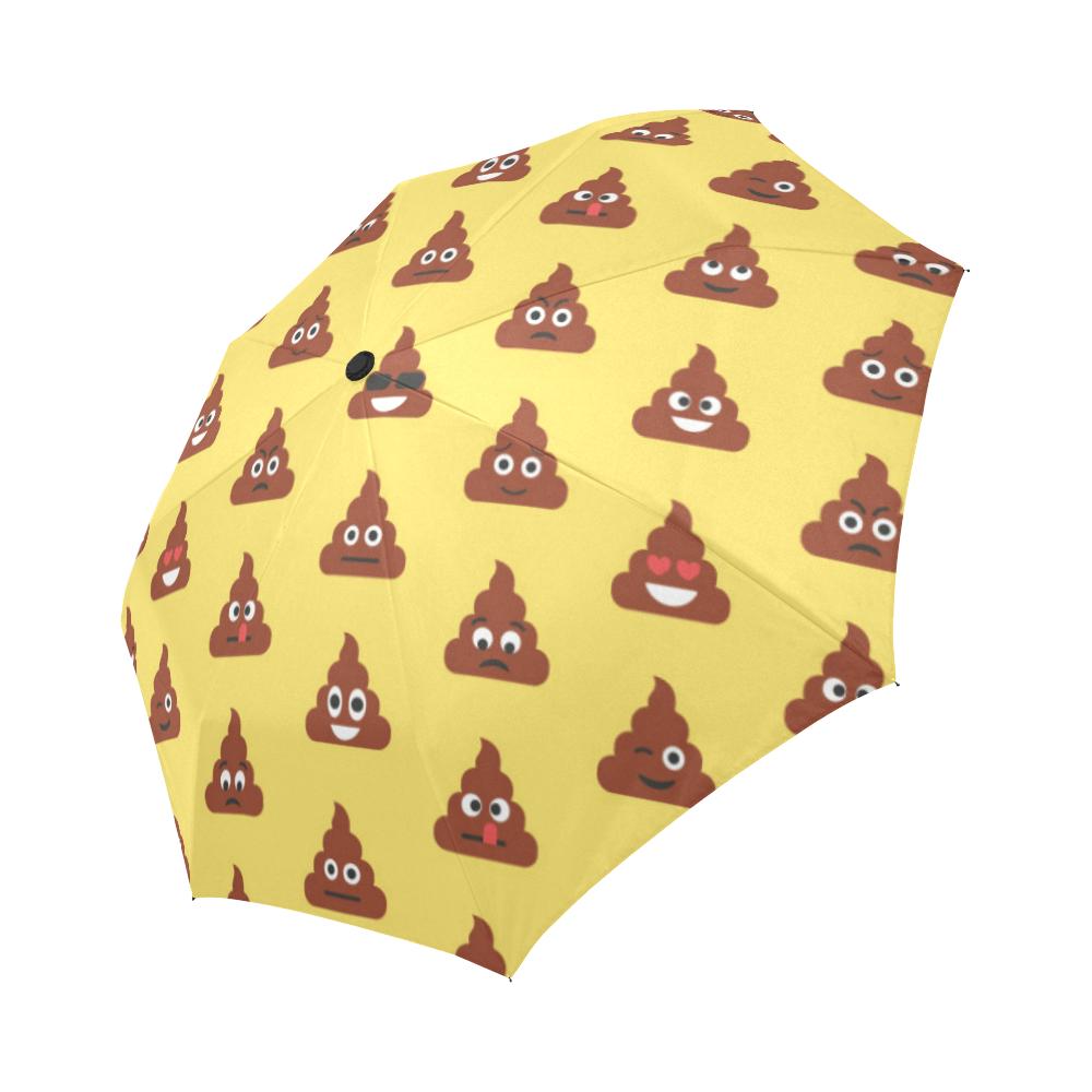 Emoji Poop Print Pattern Automatic Foldable Umbrella