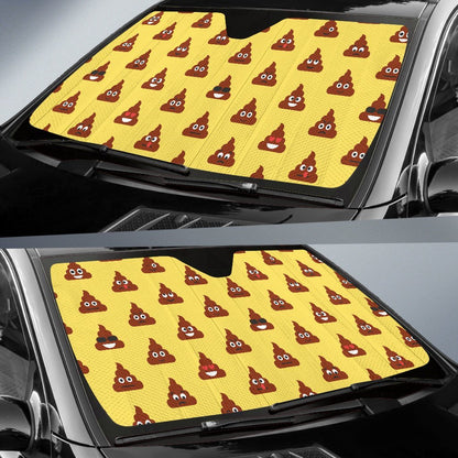 Emoji Poop Print Pattern Car Sun Shade For Windshield
