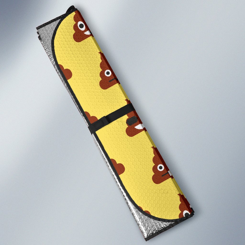 Emoji Poop Print Pattern Car Sun Shade For Windshield