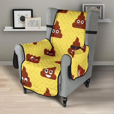 Emoji Poop Print Pattern Chair Protector-JTAMIGO.COM