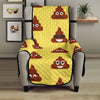 Emoji Poop Print Pattern Chair Protector-JTAMIGO.COM