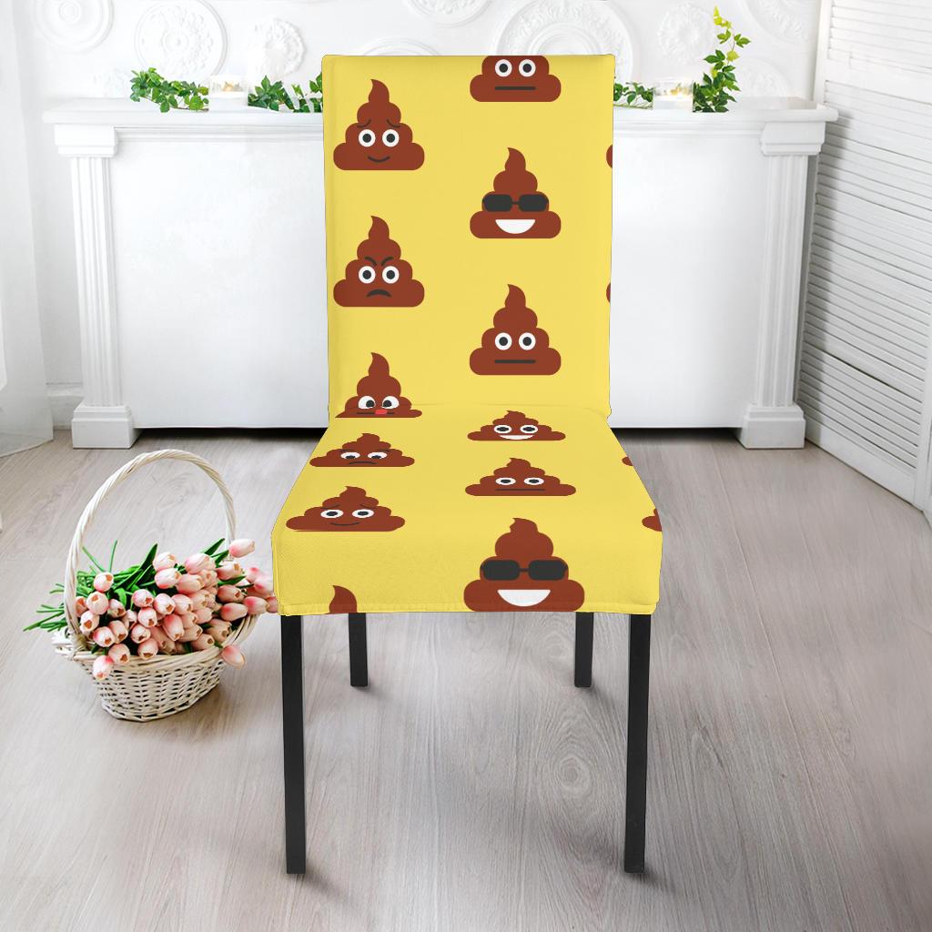 Emoji Poop Print Pattern Dinning Chair Slipper-JTAMIGO.COM