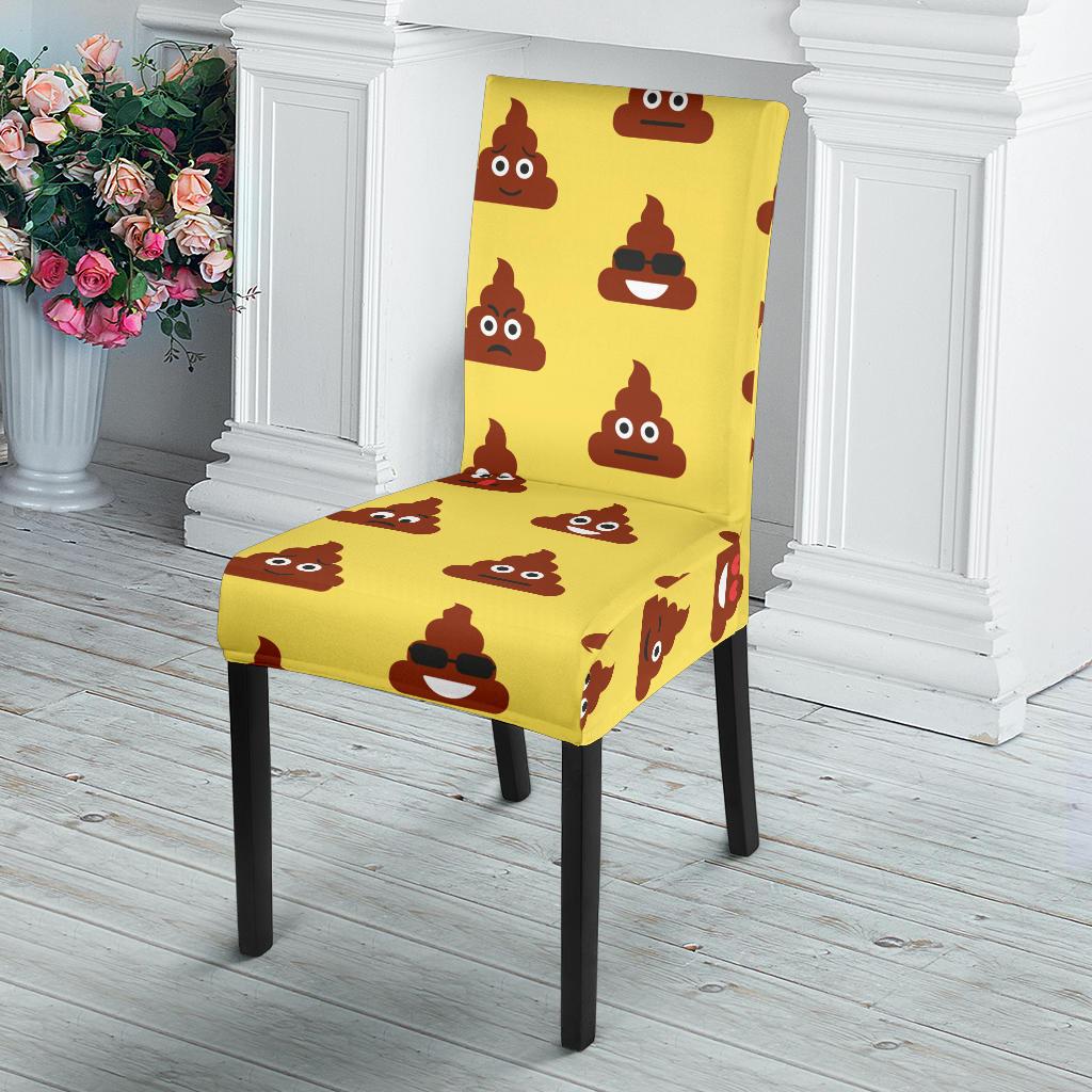 Emoji Poop Print Pattern Dinning Chair Slipper-JTAMIGO.COM