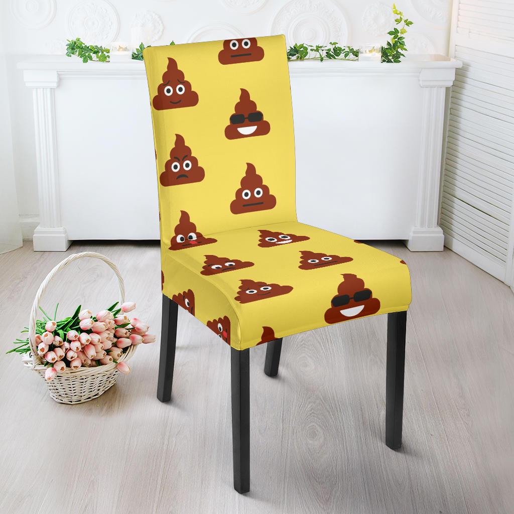 Emoji Poop Print Pattern Dinning Chair Slipper-JTAMIGO.COM