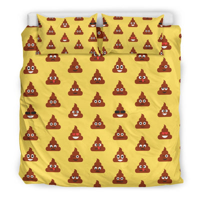 Emoji Poop Print Pattern Duvet Cover Bedding Set