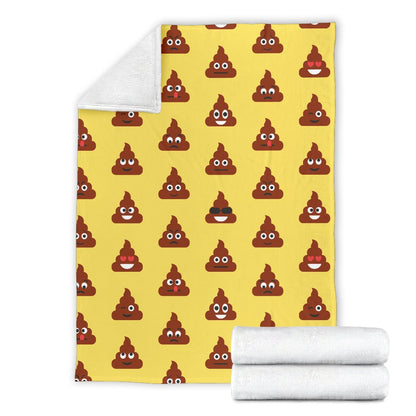 Emoji Poop Print Pattern Fleece Blanket