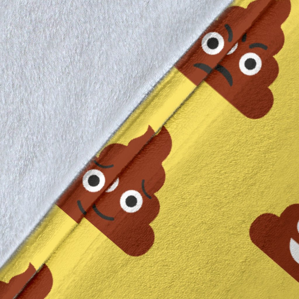 Emoji Poop Print Pattern Fleece Blanket