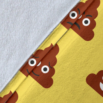 Emoji Poop Print Pattern Fleece Blanket