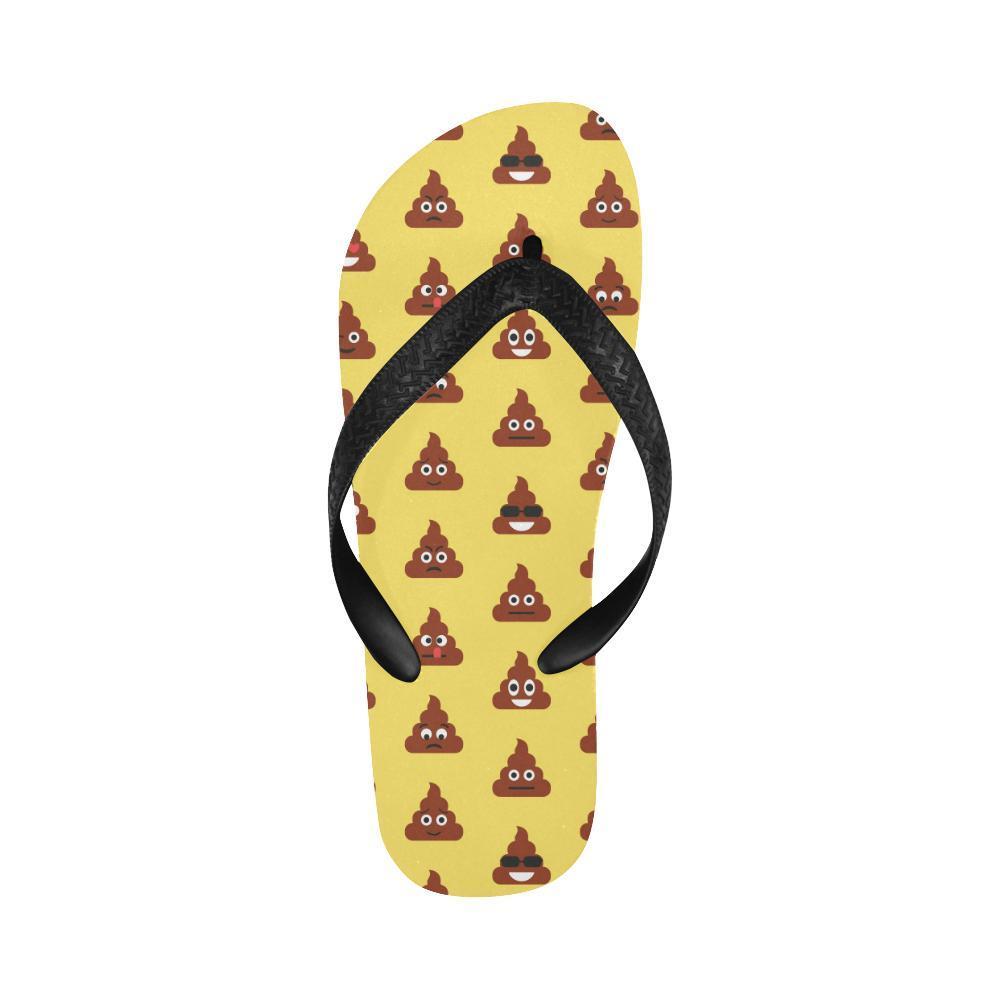 Emoji Poop Print Pattern Flip Flops-JTAMIGO.COM