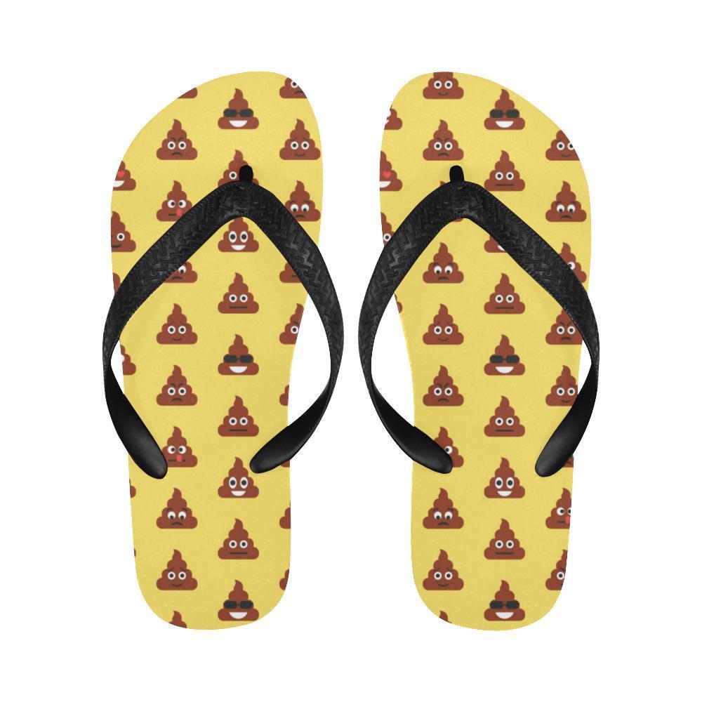 Emoji Poop Print Pattern Flip Flops-JTAMIGO.COM