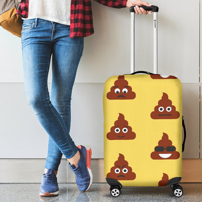 Emoji Poop Print Pattern Luggage Cover Protector