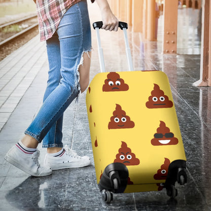 Emoji Poop Print Pattern Luggage Cover Protector